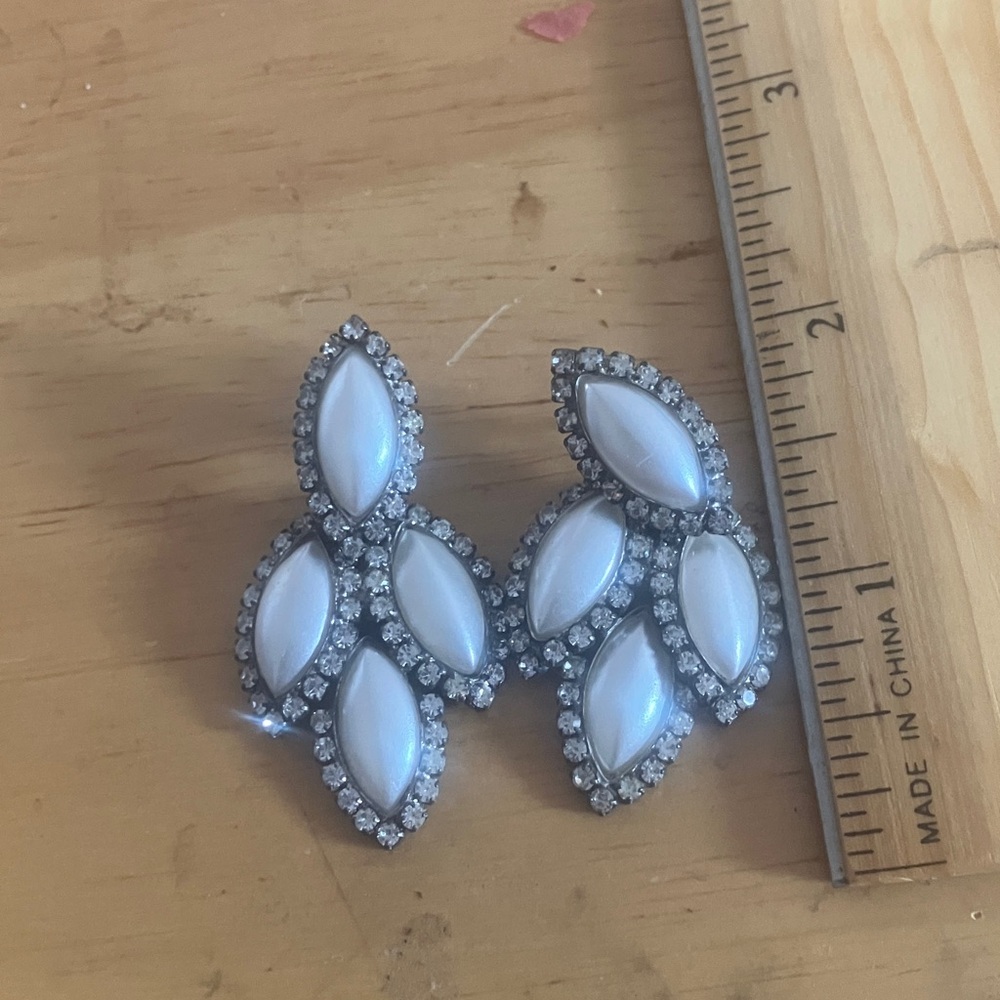 Elegant Silver and White Earrings